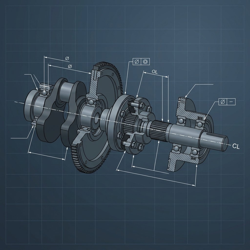 3D CAD Drivetrain Concentric Alignment Blueprint